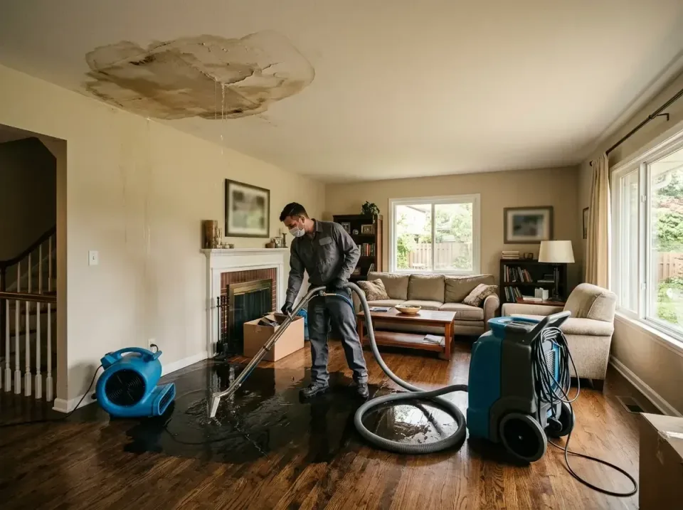 attic-pipe-burst-ceiling-drip-008 — frequently asked questions, Water Damage Restoration & Carpet Care in Progress, PA